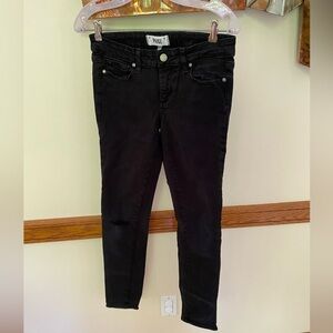 Paige Peg Super Skinny Jeans in Black Overdye Size 27